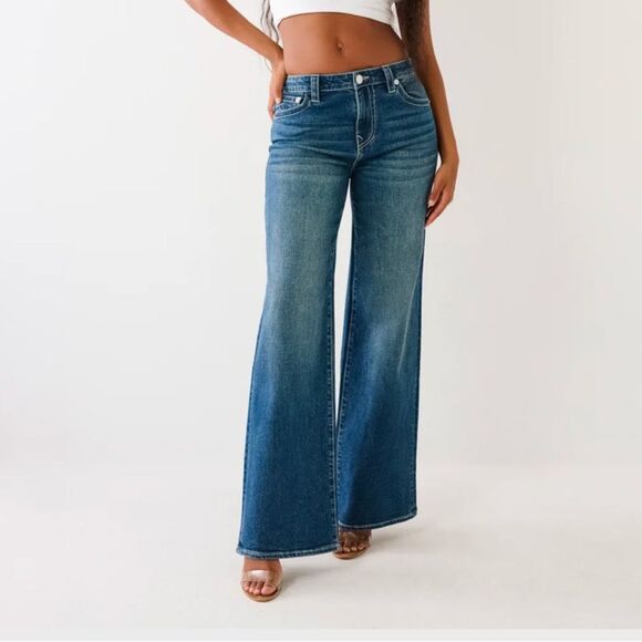 True Religion Leila High Rise Wide Leg Jeans Size 26 - Picture 1 of 6